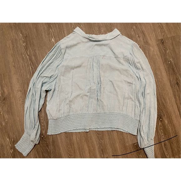 Anthropologie Maeve Fairfield Blouse Baby Blue Dot Blouse, Size 3X, MSRP $128 - Picture 5 of 9